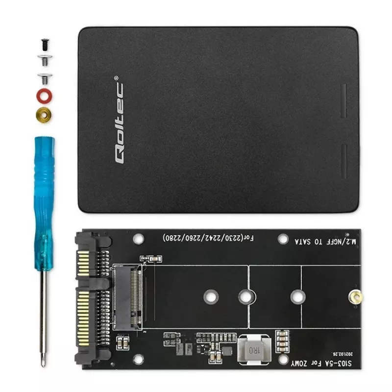 Adapter voor M.2 SSD | SATA NGFF naar SATA III | 2TB | supersnel 6Gb/s | zwart