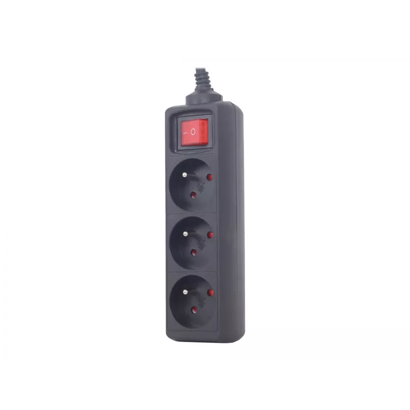 Gembird EG-PSU3F-01 overspanningsbeveiliging zwart 3 AC-stopcontacten 230 V 0,6 m