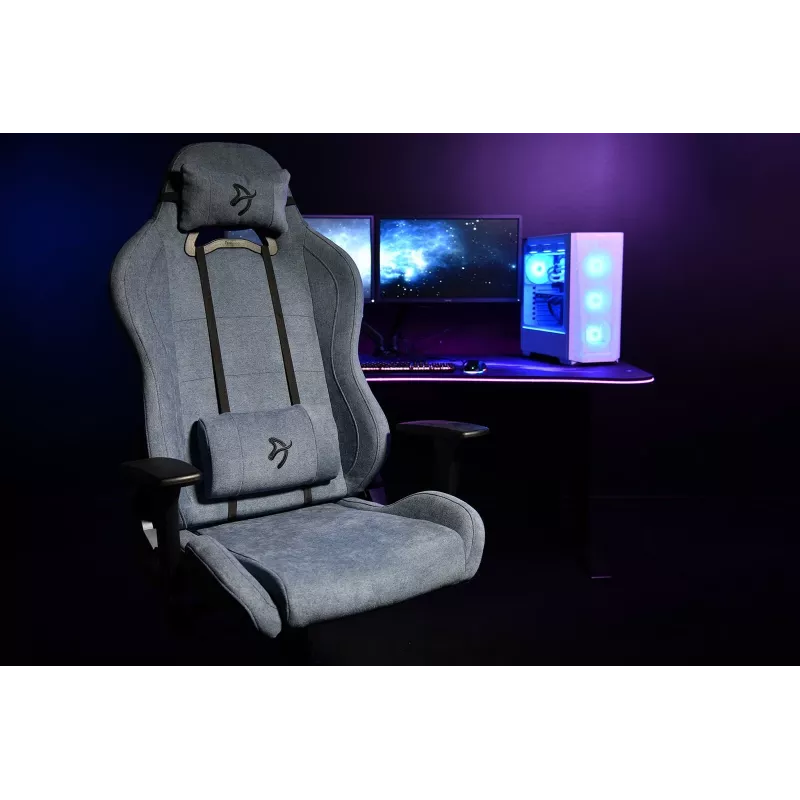Gaming-stoel Arozzi Torretta SoftFabric Blue — ergonomisch design, in hoogte verstelbaar en armleuningen verstelbaar