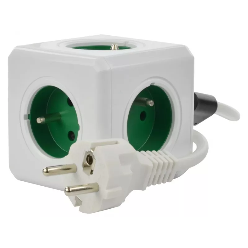 Allocacoc PowerCube Extended type E stekkerdoos 1,5 m 5 AC-stopcontacten binnen groen