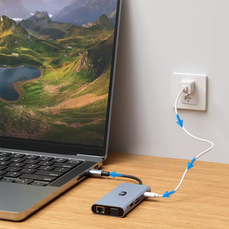 USB-C 11-in-1 adapter Hawk HW-HUB1101 — multiport-hub met 11 aansluitingen