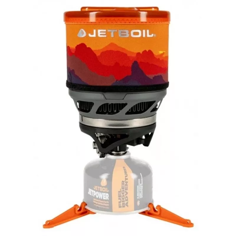 Draagbare grillkoker Jetboil MiniMo – compacte lichte campingkoker met geïntegreerde Fluxring-brander en sudderregeling