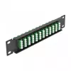 Glasvezel patchpaneel DeLOCK 10 inch 12 poorten LC quad groen 1U zwart
