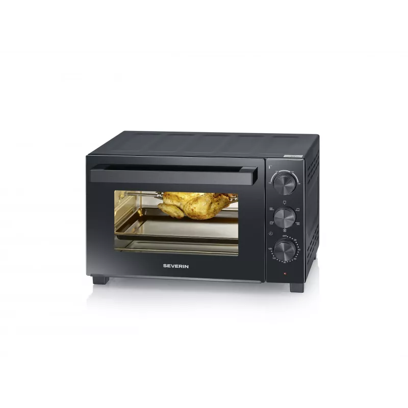 SEVERIN TO 2075 mini-oven — 30 l inhoud, 1600 W, vrijstaand, zwart, grillfunctie