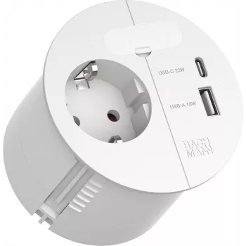 Stekkerdoos Bachmann Loop 938.303 met 1x CEE7/3 stopcontact en 1x USB A/C 22W