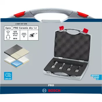 Bosch HSS Twist Drill Bits Cobalt sets, snijder, hardkeramiek, tegel, 1,2 cm, Bosch, zilver, 4 stuks
