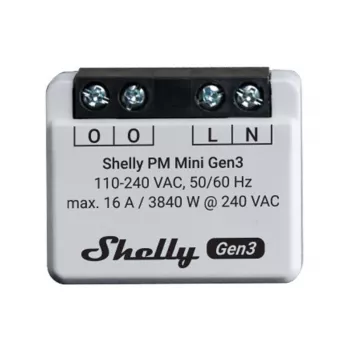 Slimme schakelaar Shelly PM Mini Gen3 1P Wireless 110-240V