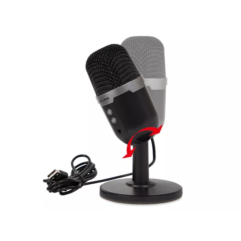 Studiomicrofoon BLOW met LED-standaard — bedraad USB 2.0, 20–16000 Hz, gevoeligheid -50 dB, 237 g