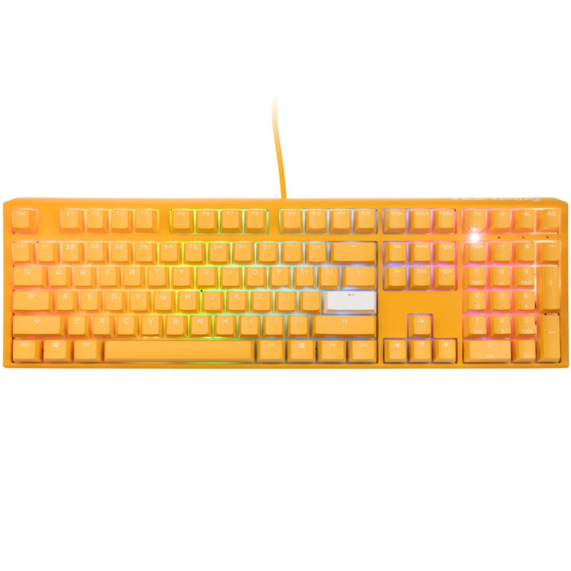 Ducky One 3 geel gaming-toetsenbord, RGB-LED - MX-blauw (US)