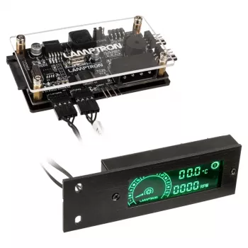 Lamptron TC20 PCI-ventilator- en RGB-LED-controller, zwart – in PCI-slot gemonteerde ventilator/LED-hub