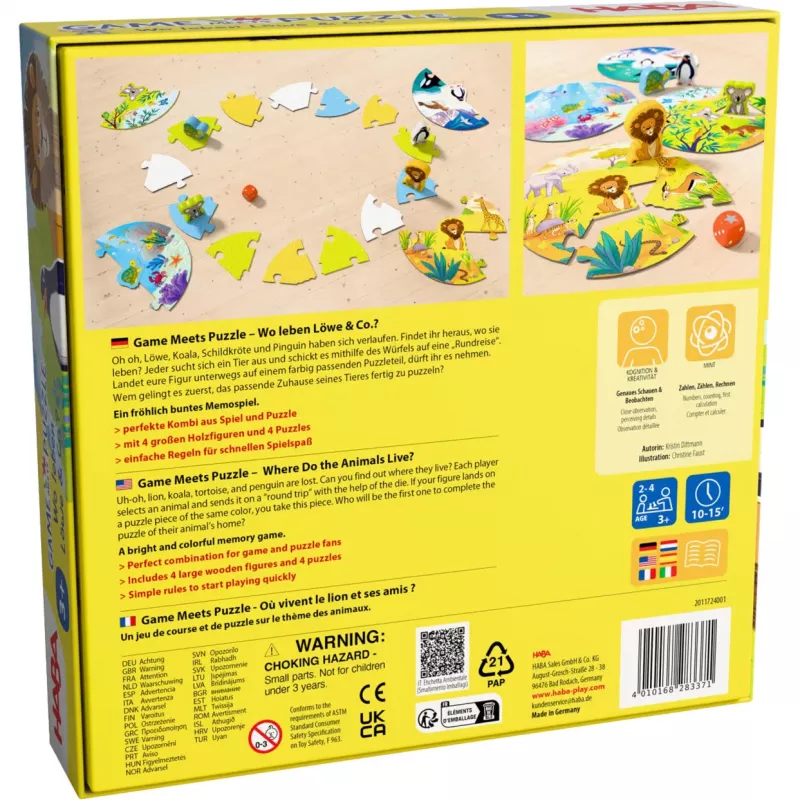 Spel ontmoet puzzel - Waar leven leeuw & co., bordspel
