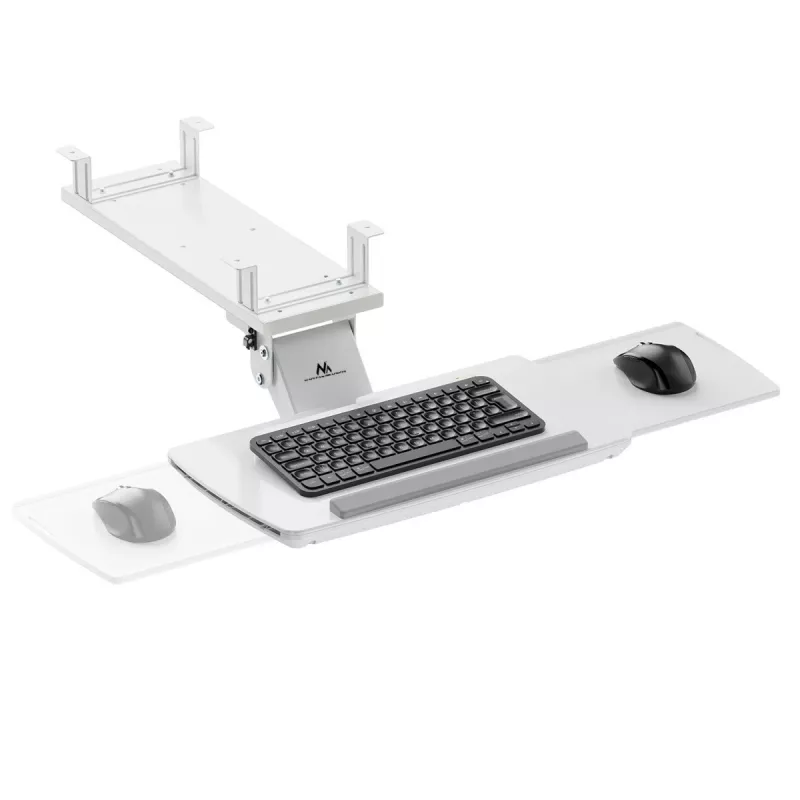 Toetsenbordhouder MACLEAN MC-156 W — verstelbaar plateau onder tafel, max. belasting 5 kg