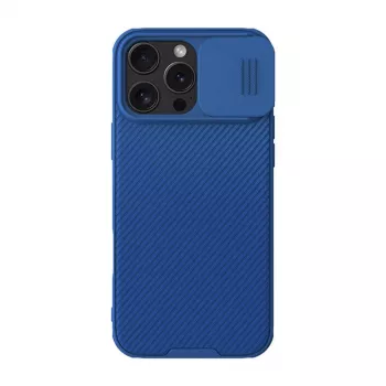 Hoesje Nillkin CamShield Pro voor iPhone 16 Pro Max, blauw, schuifbare cameraklep