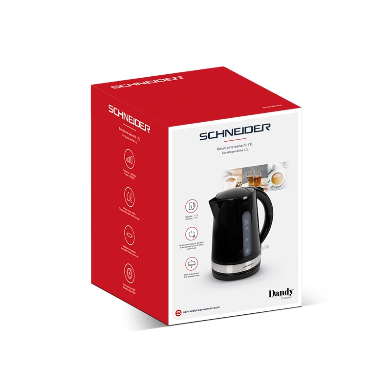 Schneider waterkoker 1,7 l, 2200 W, roestvrij staal