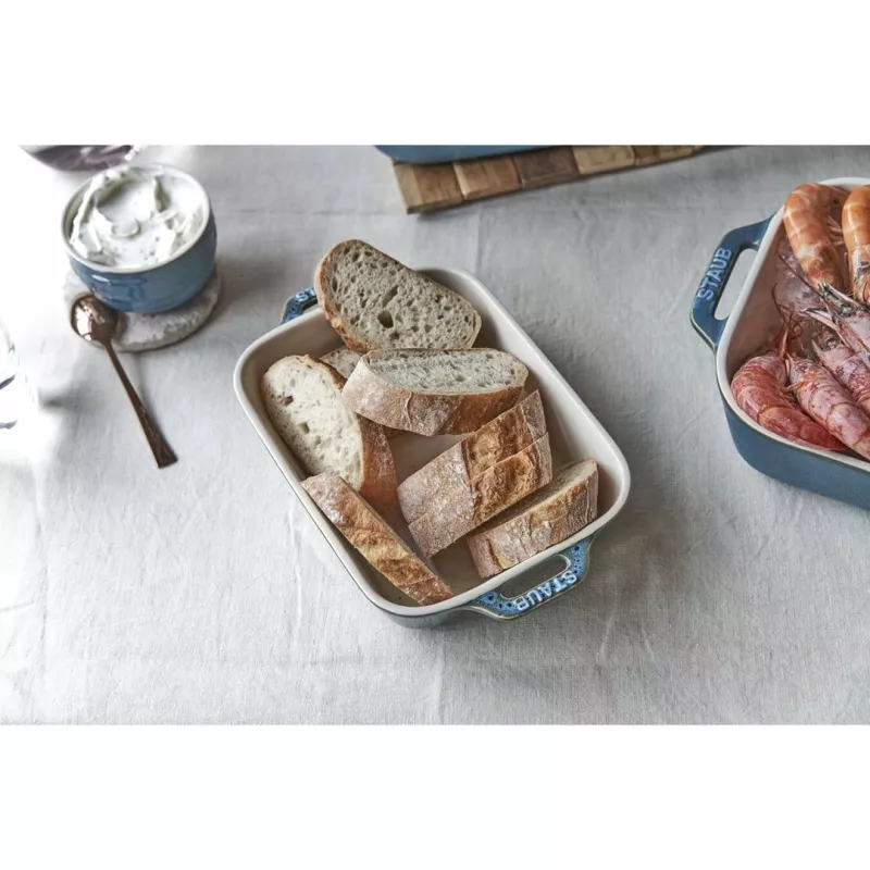 Staub 40508-172-0 rechthoekige keramische bakset, 3-delig, Antique Turquoise
