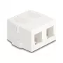 Delock 85843 Lege Keystone-behuizing, 2 poorten, met magnetische voet, wit