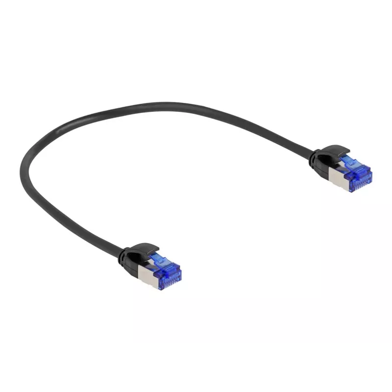 Netwerkkabel DeLOCK RJ45 Cat.6A S/FTP slank 0.25m zwart