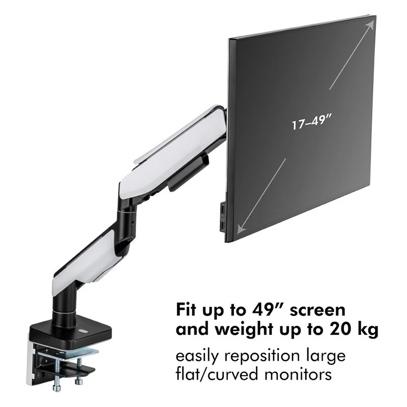 Monitorhouder, 17-49 inch gaming, gasveer
