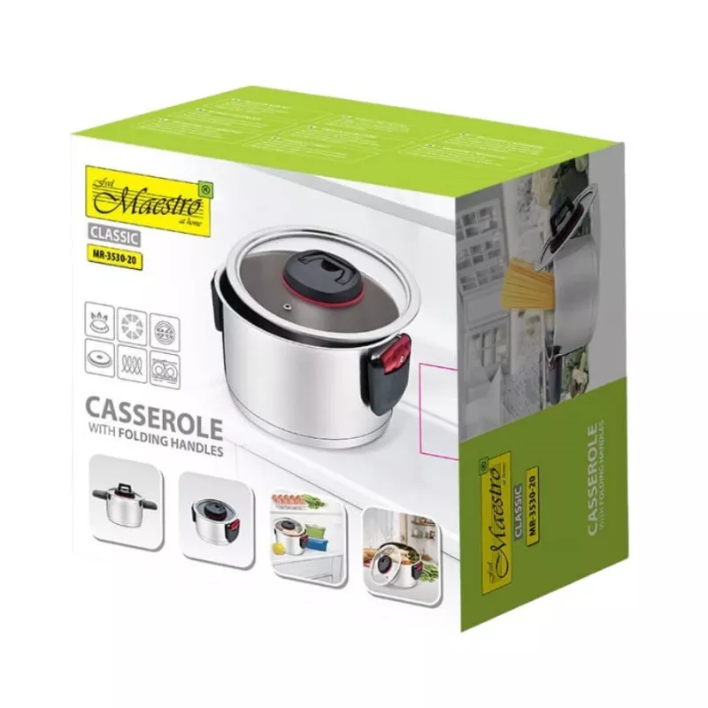Maestro MR-3530-20 pan met opvouwbare handgrepen 3,2 l