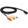 Videokabeladapter DeLOCK 84504 1,5 m 3,5 mm 3 x RCA zwart
