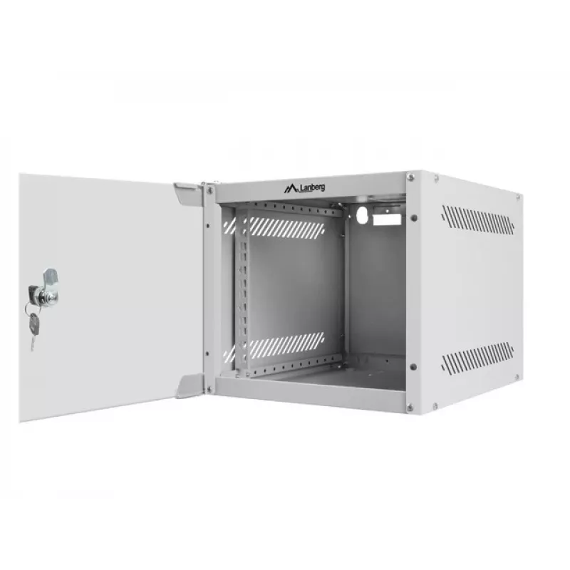 Lanberg WF10-2304-10S 10" wandrack-kast 4U, 280×310 mm, glazen deur, 20 kg, grijs (RAL 7035)