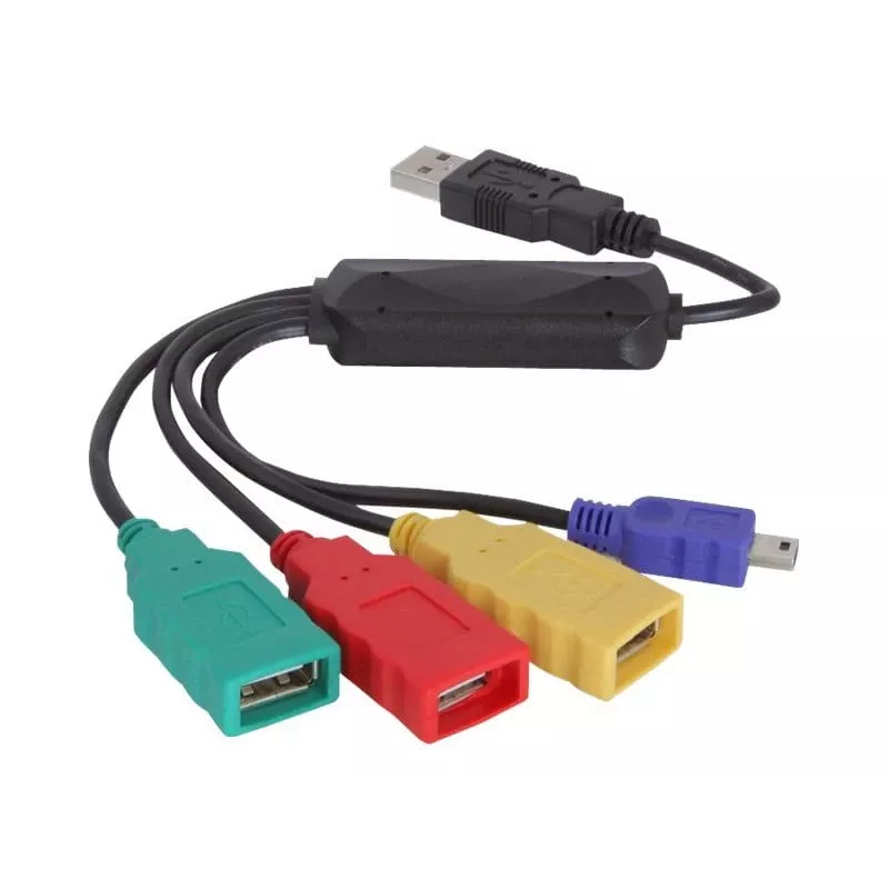 DeLock USB2.0 externe 4-poorts kabel-hub - hub - 4 x USB2.0 - desktop (61724)