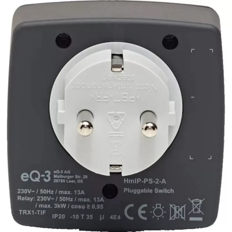eQ-3 AG Homematic IP 161613A0, binnen, antraciet, kunststof, IP20, IP20, 70 mm