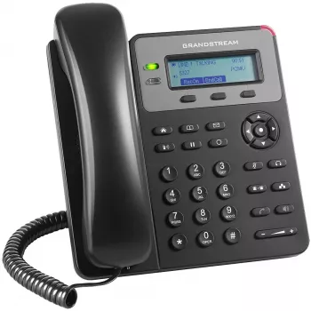 DECT-telefoon Grandstream GXP1610 — zwart, LCD 132×48 px, headset (RJ-9), 1 handset, telefoonboek 500, handsfree