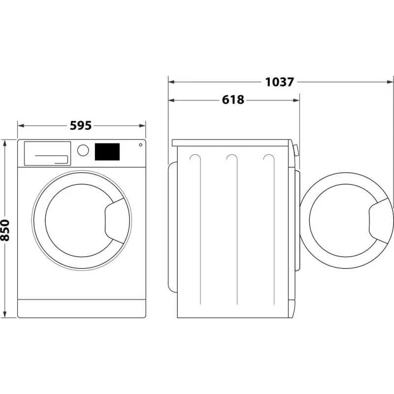 Wasmachine INDESIT MTWE81495WBPL 8 kg, 1400 t/min, energie-efficiëntieklasse B
