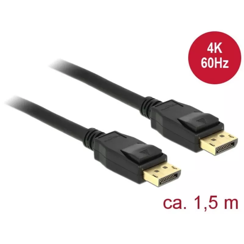 DeLOCK - DisplayPort-kabel - DisplayPort (M) naar DisplayPort (M) - 1,5 m - 4K-ondersteuning - zwart (85508)