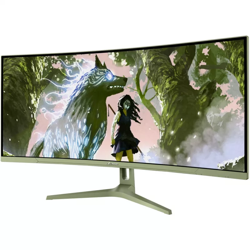 Gebogen computermonitor Arozzi Nova 34 inch (86,4 cm) 3440×1440 AZ-NO-34T2K165-FST groen