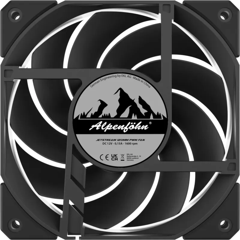 ALPENFÖHN Jetstream 120mm PWM behuizingsventilator - zwart
