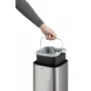 Afvalbak Durable NO TOUCH 6L rechthoekig RVS zilver zwart
