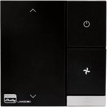 Smart HVAC-thermostaat Shelly LinkedGo zwart – digitale WLAN (802.11b/g/n), 87×87×35 mm