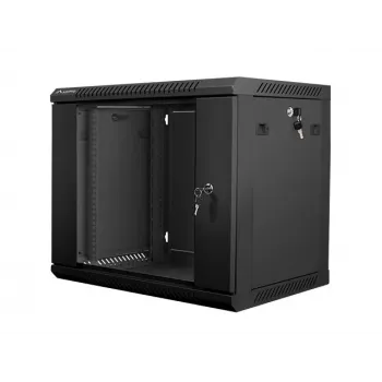 Wandmontage rack LANBERG 9U (600×450×507 mm) IP20, max. belasting 60 kg, zwart