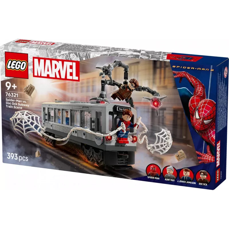 LEGO Marvel Super Heroes 76321 Spider-Man Doc Ock Subway Showdown bouwspeelgoed, 393 onderdelen, 4 minifiguren, leeftijd 9+