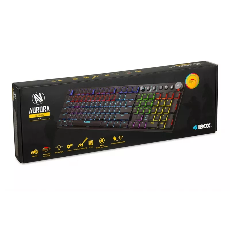 iBox Aurora K-5 toetsenbord USB QWERTY zilver