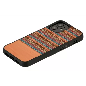 Telefoonhoes man and wood voor iPhone 12 mini – bruin ruitpatroon met zwarte rand
