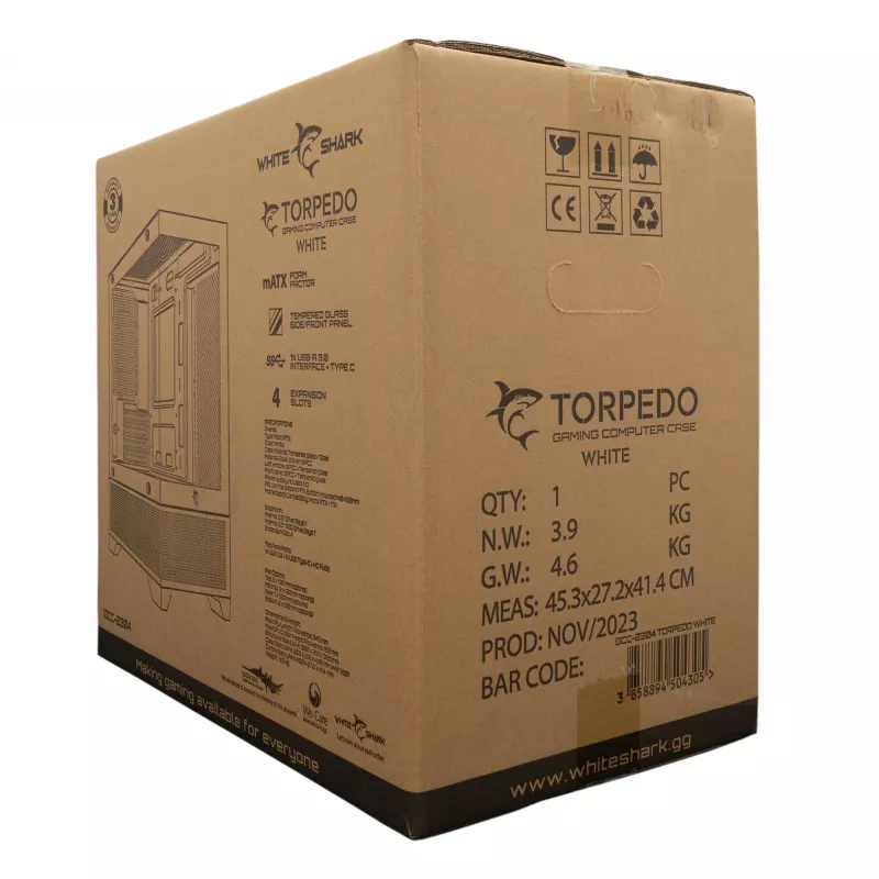 Computerbehuizing White Shark GCC-2304 Torpedo ATX wit
