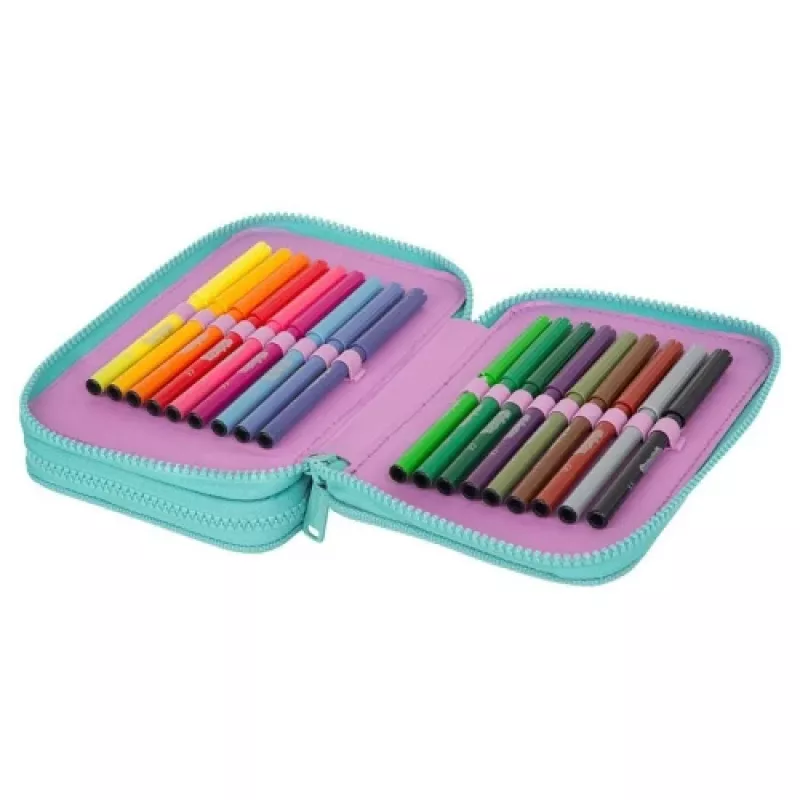 Etui Coolpack Jumper 2 – dubbeldeks ontwerp, rits, stofoppervlak