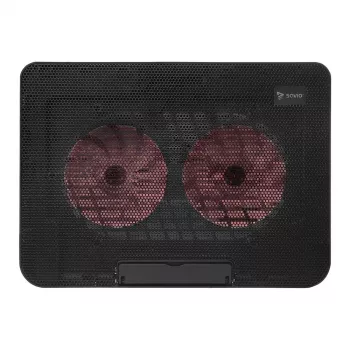 Laptop koelpad SAVIO COS-02, 2 ventilatoren 14 cm, USB-gevoed, tot 17,3 inch, zwart