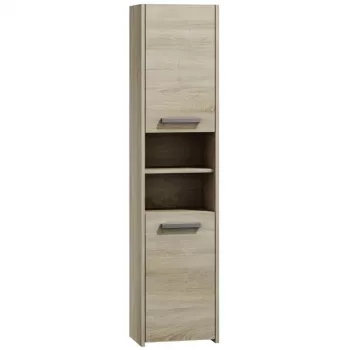 Badkamerkast Top e shop S40 SONOMA — eiken frame, vrijstaand, 6 legplanken, 400×300×1700 mm