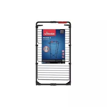 Wandmontage wasdroogrek VILEDA Mixer 3 Ultimate — staal, 30 m droogoppervlak, opvouwbaar, rollen, 131×93×71 cm