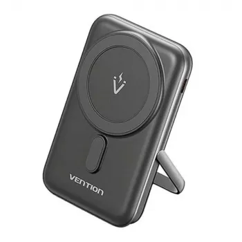 Powerbank Vention 10000mAh magnetisch draadloos 20W, 1×USB-C, draadloos laden, zwart