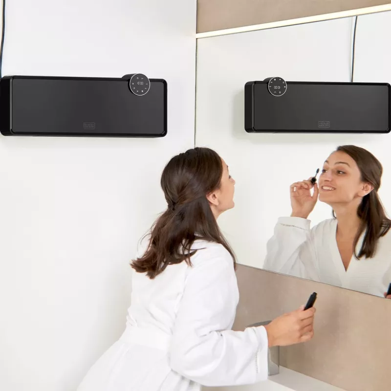 Wandkachel Black & Decker BXWSH2001E 2000W, instelbare thermostaat, IP22, LED-display, afstandsbediening, wandmontage