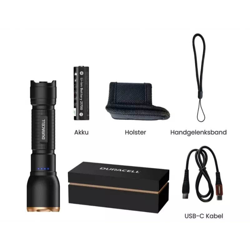 Duracell DF1500R geschenkbox zaklamp zwart