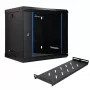 EXTRALINK LITE 9U 530X400 wandmontage-rackkast, zwart, met legbord