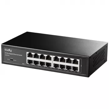 Netwerk-switch Cudy GS1016 — 16-poorts Gigabit Ethernet (10/100/1000), 32 Gbit/s switching, rackmontage, AC-gevoed