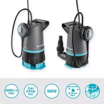 Dompelpomp GARDENA 09018-47 — 550 W motor voor waterafvoer en -omleiding