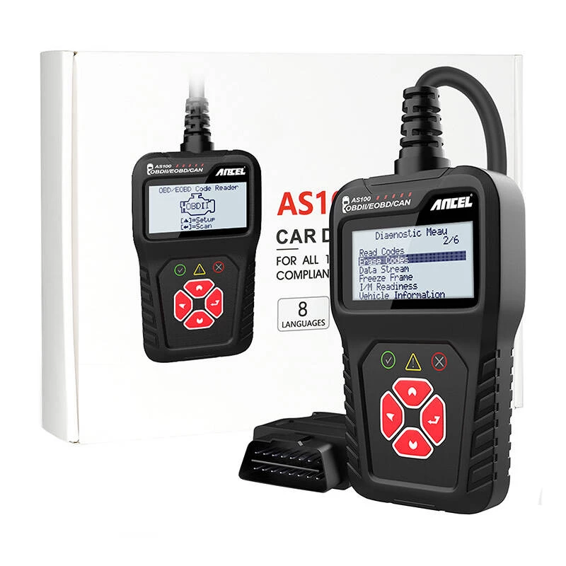 OBD2-diagnoseapparaat Ancel AS100/AC100, multi-protocol-ondersteuning, compacte handheld-uitvoering